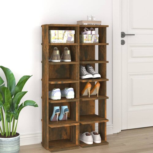 Furnova Regal za čevlje 2 kosa dim. hrast 27,5x27x102 cm inženirski les, (21954426) Slike