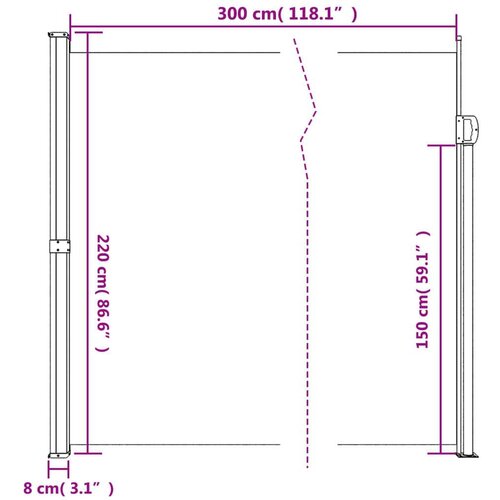  Bočna tenda na uvlačenje tamnozelena 220 x 300 cm Slike