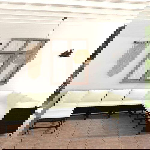  9-dijelna vrtna garnitura od poliratana s jastucima crna Cijene