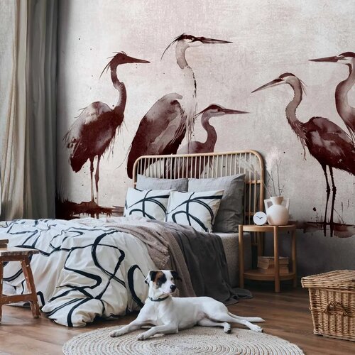  Foto tapeta - Herons painted with ink 200x140 Premium Cene