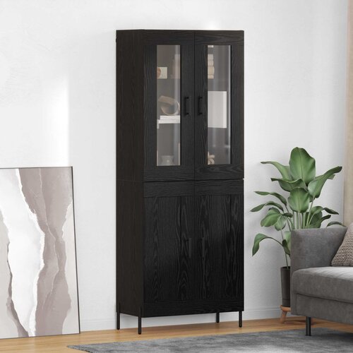  Highboard Crni hrast 69,5 x 34 x 180 cm Konstruirano drvo Cijene