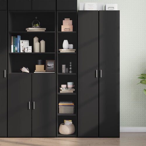 VidaXL Visoka komoda crna 30 x 41 x 185 cm od konstruiranog drva Slike
