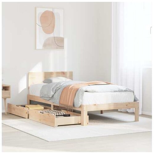 VidaXL Okvir kreveta s ladicama bez madraca 75x190 cm Slike