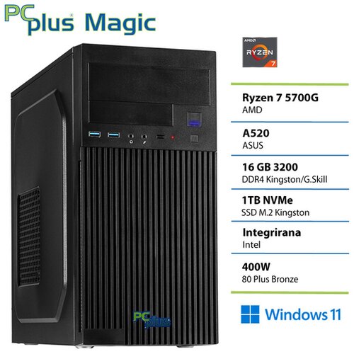 PCPLUS namizni računalnik Magic Ryzen 7 5700G/16GB/SSD 1TB/Windows 11 Home/integrirana AMD Radeon Cene