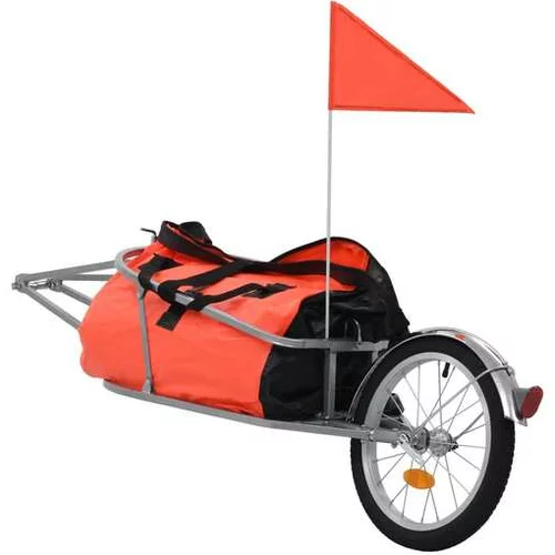  Tovorna kolesarska prikolica s torbo oranžna in črna