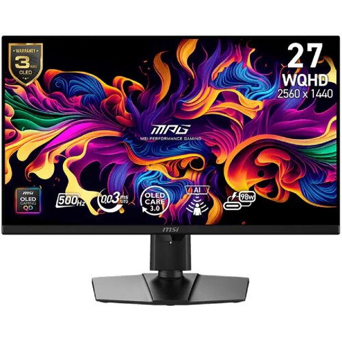 MSI 27" MPG 271QR QD-OLED X50 2560x1440 OLED 500Hz G-Sync gaming monitor Cene