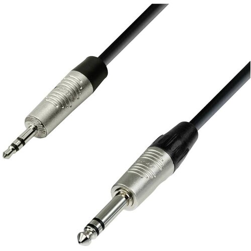 Adam Hall 4 STAR BVW 0150 avdio priključni kabel [1x 3,5 mm banana mo&amp;scaron;ki konektor - 1x klinken vtičnica 6.3 mm (stereo)] 1.50 m črna, (20434705) Slike