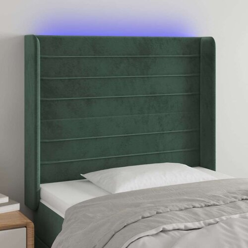  Posteljno vzglavje temno zeleno 83x16x118/128 cm žamet, (20954279) Slike