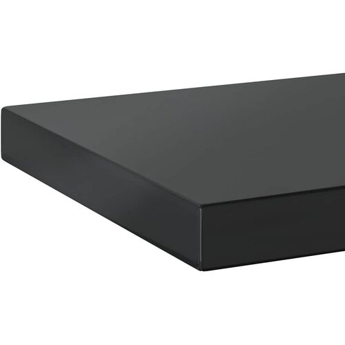  Zidne police 2 kom 100x23,5 cm crne nehrđajući čelik Slike