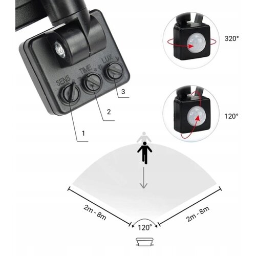  led reflektor za spolja&amp;scaron;nju upotrebu sa senzorom LED/30W/230V 4000K IP65 crna Slike