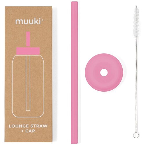 Muuki Silikonska slamka sa četkom za čišćenje/s poklopcem Flamingo Pink – Cijene