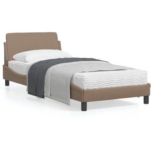  Okvir za krevet s uzglavljem cappuccino 90x190 cm umjetna koža Slike