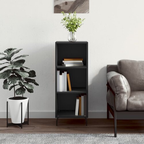 vidaXL Komoda črna 34,5x32,5x90 cm inženirski les Cene