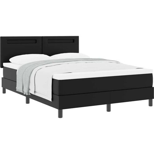 VidaXL Krevet s kutijom opruga i crnim madracem 140x200 cm od umjetne kože Slike