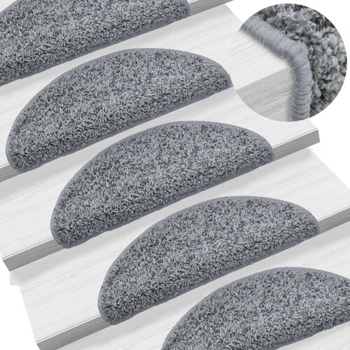 Preproge za stopnice 15 kosov sive 56x17x3 cm, (20753306) Cene