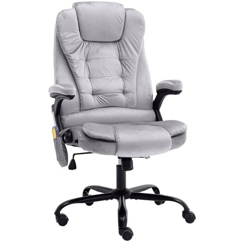 vidaXL Masažna uredska stolica svjetlosiva baršunasta Cijene