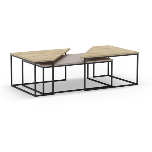Marckeric Mizice v kompletu 3 ks z mizno plo&amp;scaron;čo v hrastovem dekorju 70x110 cm Titan &amp;ndash; Slike