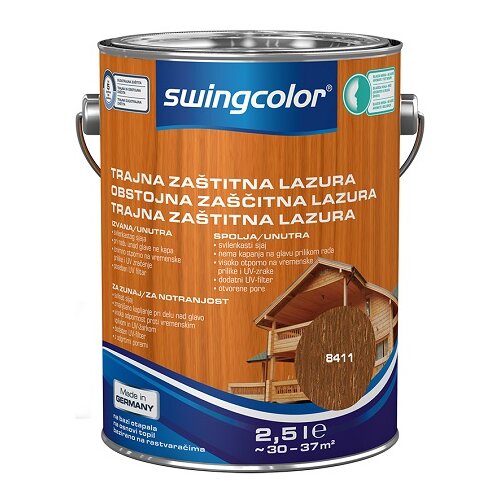 SWINGCOLOR Obstojna zaščitna lazura (barva: kostanj, 2,5 l) Cene