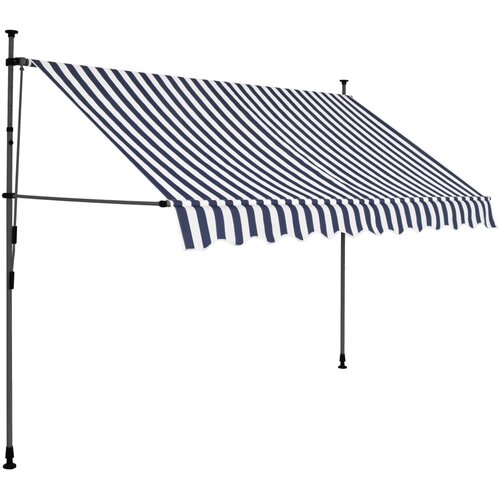 Maison Chic Ročno zložljiva tenda - Senčniki z LED lučkami 250 cm modra in bela, (22041703) Slike