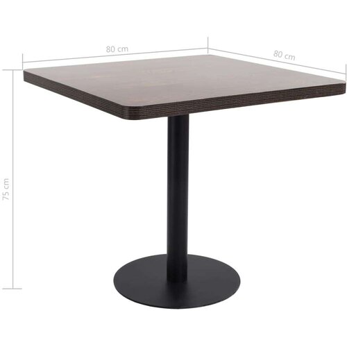  Bistro stol tamnosmeđi 80 x 80 cm mdf Slike