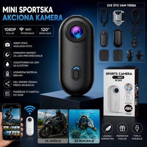 Mini WiFi akciona kamera 1080P sa vodootpornim kući&scaron;tem Cene