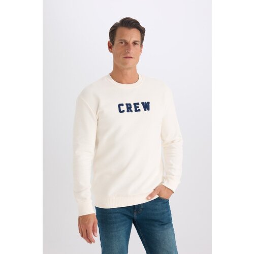 Defacto Relax Fit Crew Neck Embroidered Thick Sweatshirt Slike