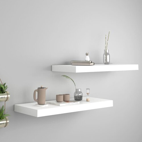 VidaXL plutajuće zidne police 2 kom bijele 60 x 23,5 x 3,8 cm MDF Slike