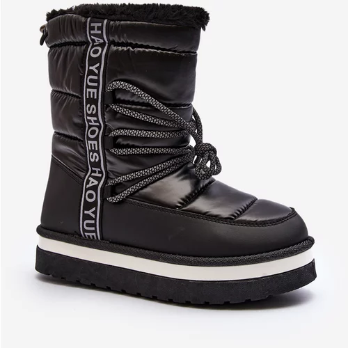 Kesi Women's snow boots with lacing black Lilara