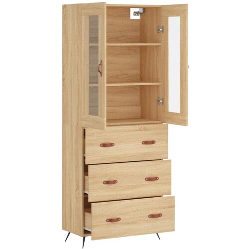  Visoka komoda hrasta sonome 69,5x34x180cm od konstruiranog drva Slike
