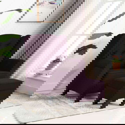 vidaXL fotelj s stolčkom za noge vijolično blago Cene