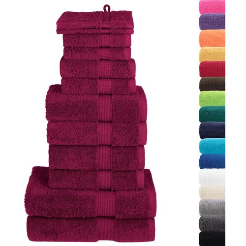 vidaXL Komplet brisač iz bombaža 12-delni bordo 600 gsm 100% bombaž Cene