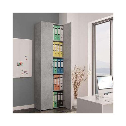  Pisarni&amp;scaron;ka omara betonsko siva 60x32x190 cm iverna plo&amp;scaron;ča, (20705290) Slike