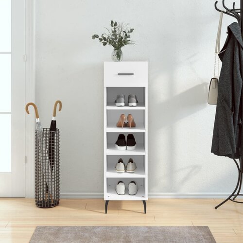 The Living Store Omarica za čevlje bela 30x35x105 cm inženirski les - Omarica Za Čevlje, (21430603) Slike