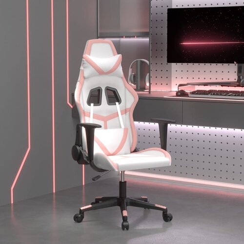 The Living Store Gaming stol Bela in roza umetno usnje - Gaming Stol, (21625103) Slike