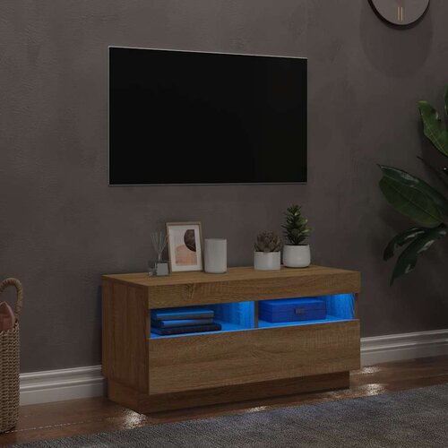 TV ormarić s LED svjetlima boja hrasta sonome 80x35x40 cm Cijene