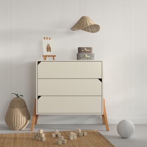 BELLAMY Lotta komoda s 3 ladice, latte Slike