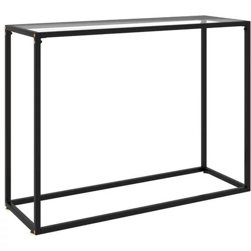  Konzolna mizica prozorna 100x35x75 cm kaljeno steklo