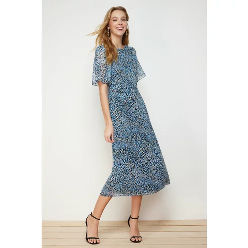 Trendyol Multi-Colored Patterned A-Line/Bell Form Midi Lined Woven Dress