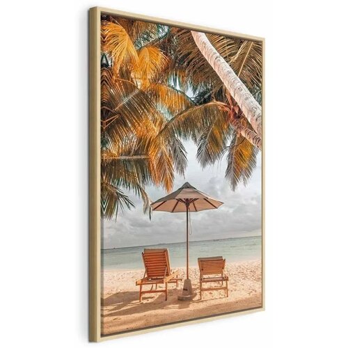  Slika - Palm Umbrella (1 Part) Vertical 60x90 U prirodnom drvenom okviru Cijene