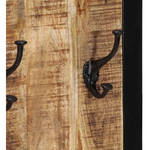 vidaXL Plaščni obešalnik 40x2x80 cm Masivni neobdelan les Mango Cene