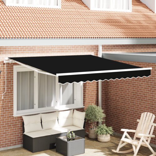 VidaXL ručna uvlačiva tenda crna 300x250 cm, zamjenska tkanina za tende 3x2.5 m crna Slike
