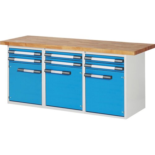 eurokraft pro delovna miza, modularni sistem serije 7, 6 predalov, 3 vrat, šxg 2000 x 700 mm Cene