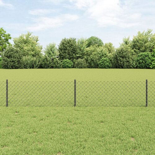 VidaXL Ograda od lanaca s 10 U stubovima Siva 0.4x10 m Čelik Slike