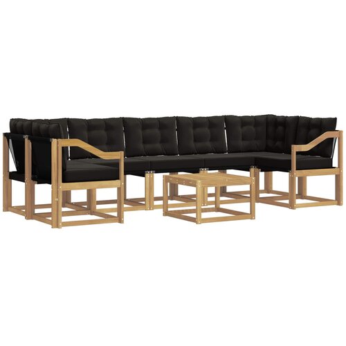 vidaXL Zunanja garnitura za sedenje z blazino 8 pcs Bela in črna, (5000279568) Cene
