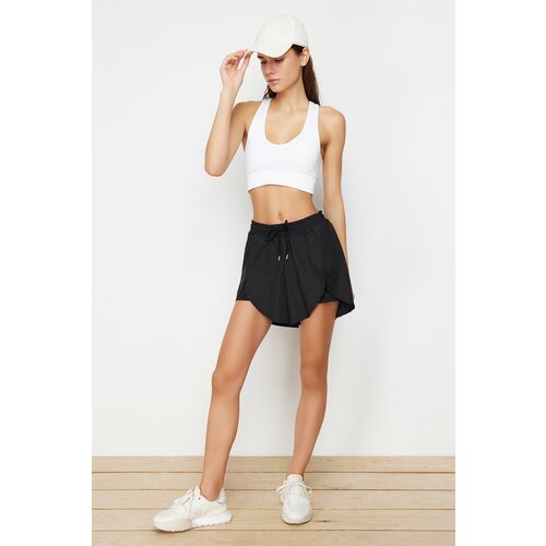 Trendyol black 2 layer knitted sports lycra shorts with inner shorts Slike