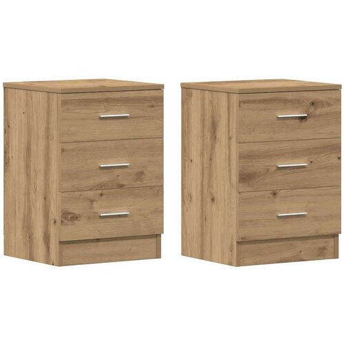 VidaXL Noćni ormarići 2 kom Artisan hrast 38x35x55 cm izrađeno drvo Slike