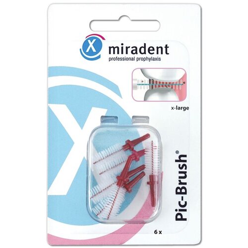 Miradent Pic-Brush, refill kit, bordeaux 6er Slike
