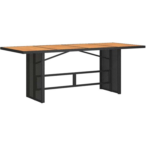  9-dijelni vrtni blagovaonski set s jastucima crni od poliratana Crna 190 x 80 x 75 cm Slike