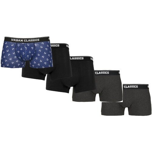 Urban Classics Men&amp;#039;s Boxer Shorts 5-pack anchor aop+blk+blk+cha+cha Slike