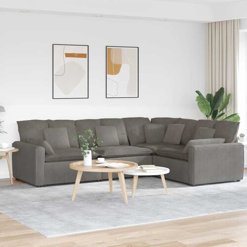  Modularna sofa s jastucima, korduro tkanina, svijetlo siva Cijene